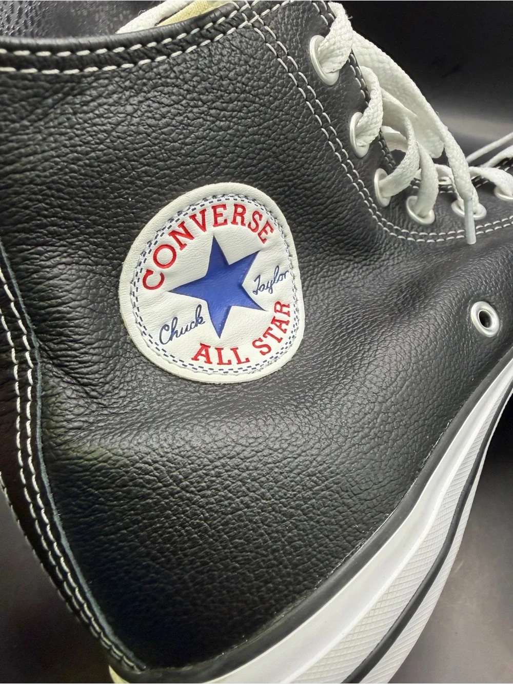 Converse Black & White Chuck Taylor High-Top Sneakers-W-11/M-9 - Picture 3 of 7